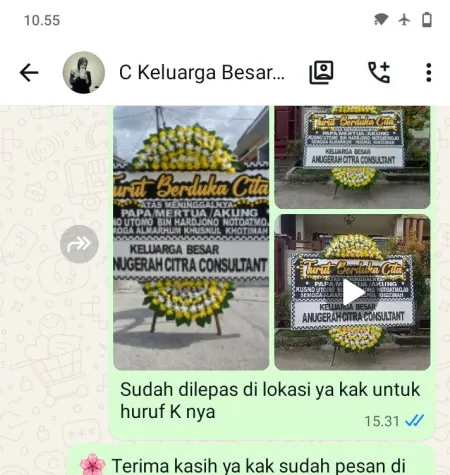 Pengiriman Papan Bunga Duka Sambung Gajah